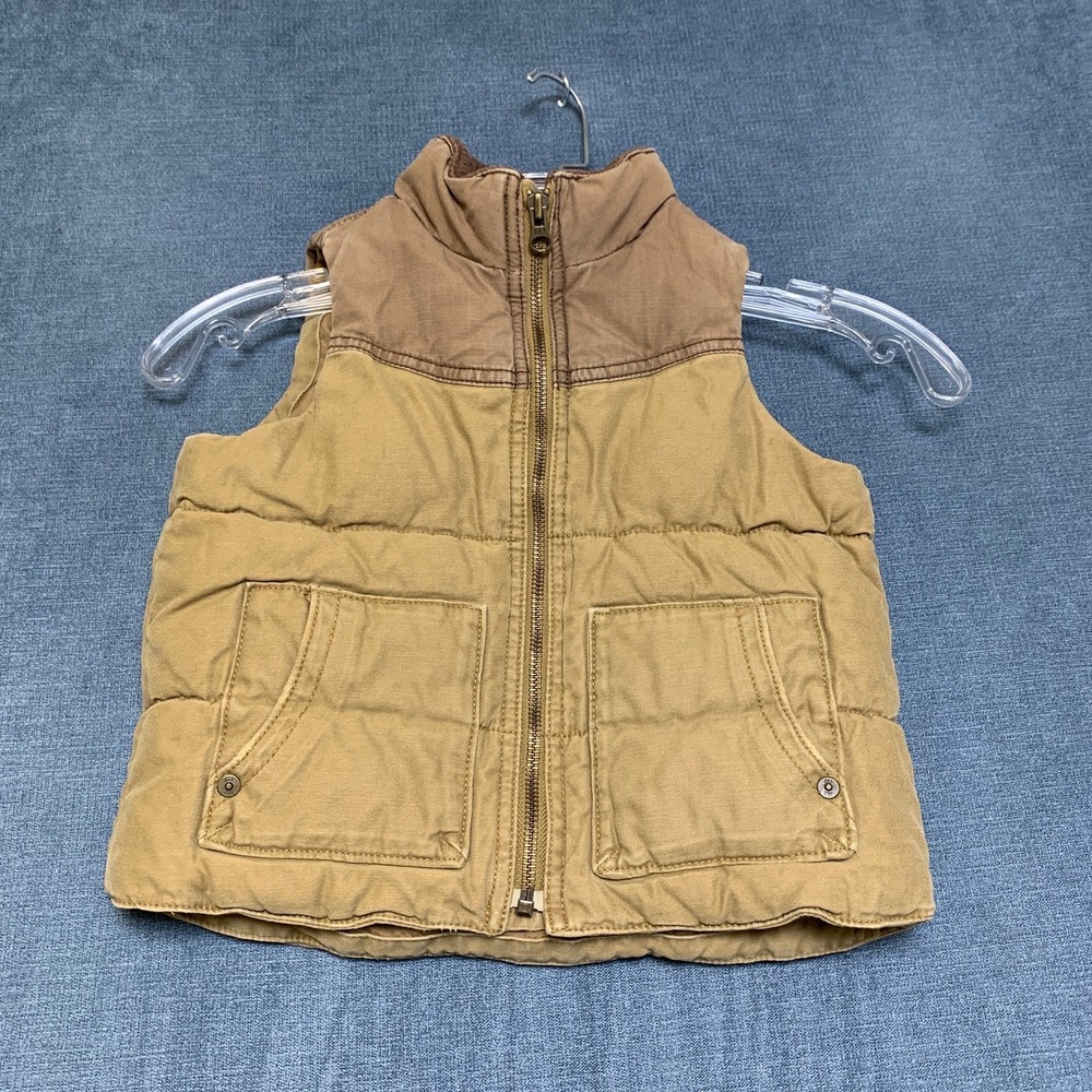 Baby Gap‎ Puffer Vest Toddlers 3 Years Brown Cotton Patch Pockets Winter Cozy